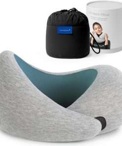 Ostrichpillow Go Neck Pillow, Travel Pillows for Airplanes, Premium Memory Foam Travel Pillow, 360º Ergonomic Design, Asymmetrical Sides, Travel Bag Included, Washable Modal Cover - 1
