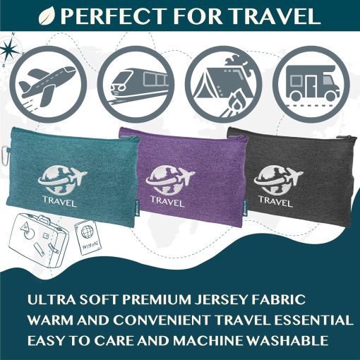 PAVILIA Travel Blanket Airplane Compact with Bag, Small Travel Pillow Blanket for Long Flights, Lightweight Plane Blanket with Luggage Strap, Camping Blanket for Traveler Essentials - 5