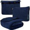 PAVILIA Travel Blanket Pillow, Soft Airplane Blanket 2-IN-1 Combo Set, Plane Blanket Compact Packable, Flight Essentials Car Pillow, Travelers Gifts Accessories Luggage Backpack Strap - 1