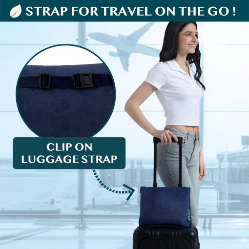 PAVILIA Travel Blanket Pillow, Soft Airplane Blanket 2-IN-1 Combo Set, Plane Blanket Compact Packable, Flight Essentials Car Pillow, Travelers Gifts Accessories Luggage Backpack Strap - 3