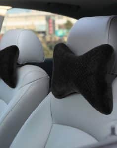 AERIS Car Neck Pillow for Head Support, Premium Memory Foam Headrest Pillow with Adjustable Strap and Portable Bag, Maximum Neck Support for Car Seat, Can be Used as a Small Travel Pillow