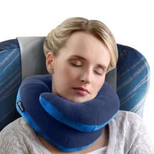 BCOZZY Chin Supporting Travel Pillow - Supports the Head, Neck and Chin in Maximum Comfort in Any Sitting Position. A Patented Product. Adult Size, NAVY