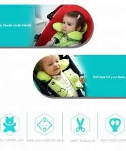 Baby Travel Pillow, FOME Kids Baby Toddler Neck Pillow Neck Support Neck Rest for Car Seat Travel Airplane with Safety Seat Belt Protection Cover Shoulder Fit for Baby 1-4 Years Old