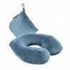 BestMaxs Inflatable Travel Pillow, Travel Pillows for Airplanes with Washable Pillowcase Mouth Blowing Inflatable Neck Pillow-Deep Gray