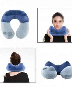 BestMaxs Travel Pillow, Travel Pillow for Airplanes with Multifunctional Travel Package Hump Design Travel Accessories (Deep Blue)
