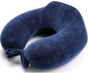 CTKcom Memory Foam Travel Neck Pillow with Elastic Strap - for Airplanes, Cars, Buses, Trains, Home or Office Naps