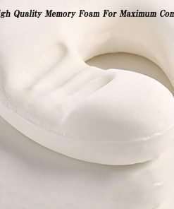 CTKcom Memory Foam Travel Neck Pillow with Elastic Strap - for Airplanes, Cars, Buses, Trains, Home or Office Naps 3