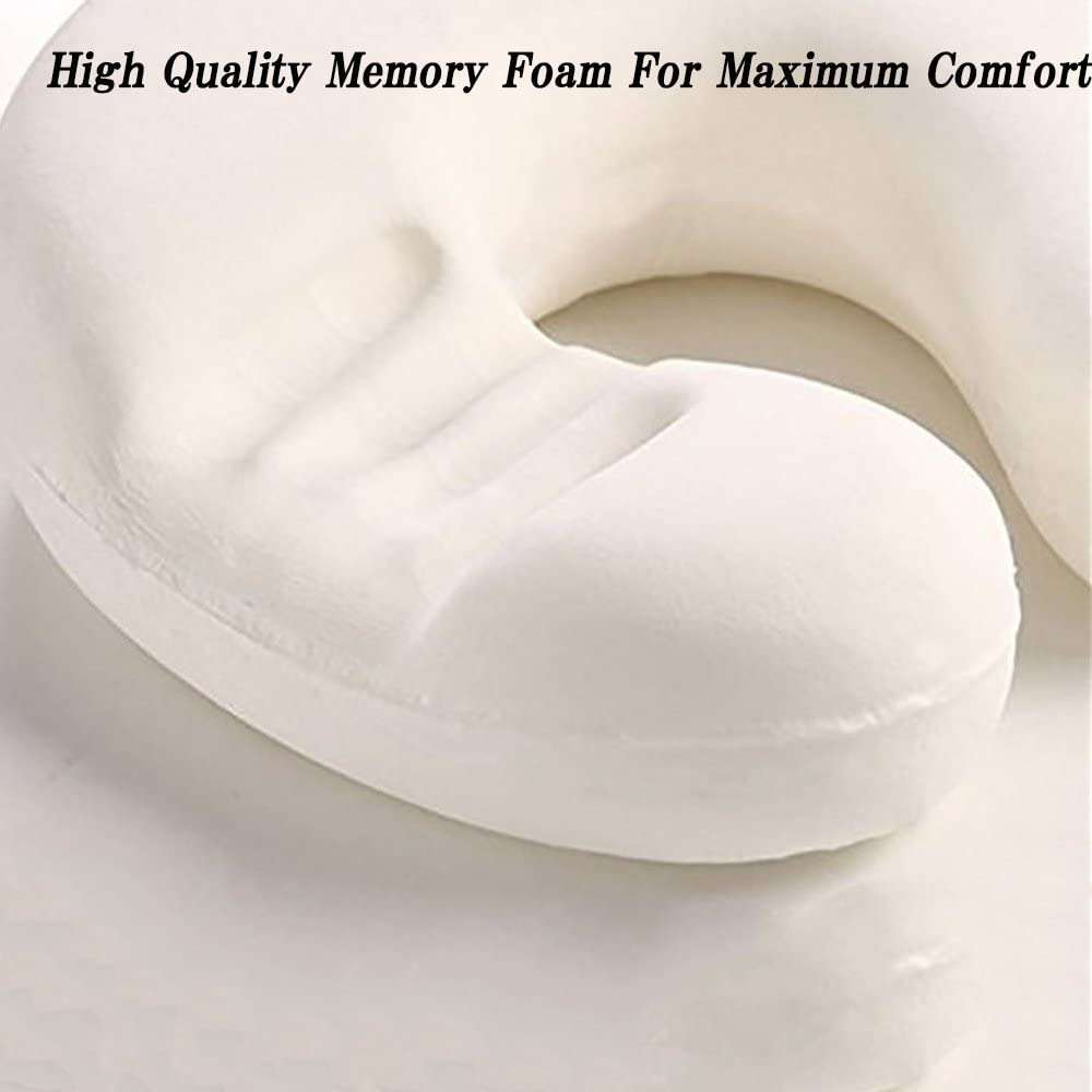 CTKcom Memory Foam Travel Neck Pillow with Elastic Strap - for Airplanes, Cars, Buses, Trains, Home or Office Naps 3