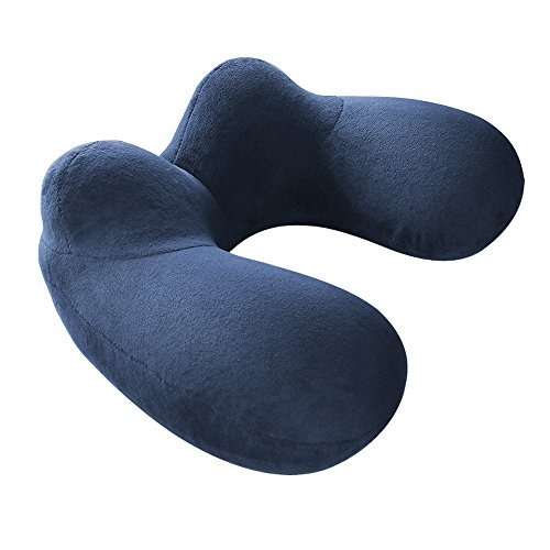 FMAB Travel Pillow, Inflatable Travel and Neck Pillow for Head and Neck, Washable Portable Air Travel Set with Ear Plugs, Eye Mask and Drawstring Bag