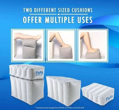 Flypal Comfortable, Inflatable Foot & Leg Rest For Car, Office, Airplanes | Cushions and Blow-Up Pillow for Feet & Legs | Portable Cushion Pillows, Ottomans, and Airbeds for Children