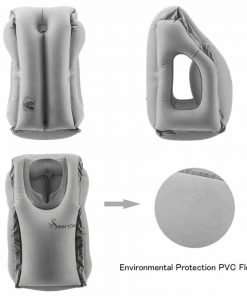 Inflatable Travel Pillow, SmartDer Airplane Pillow, Neck Pillow for Airplane Travel, Travel Pillows for Airplanes & Office Napping with Head & Neck Support (Grey)