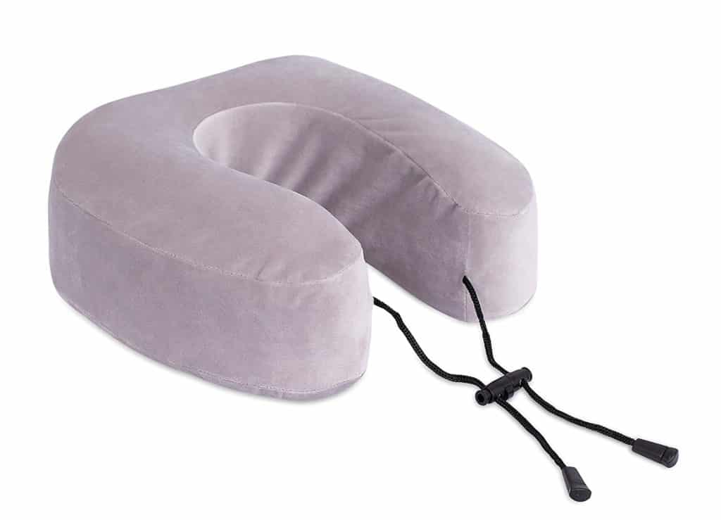 Internet's Best Memory Foam Travel Pillow Set - U-Shape Neck Pillow, Sleep Mask, Earplugs, and Travel Bag - Grey