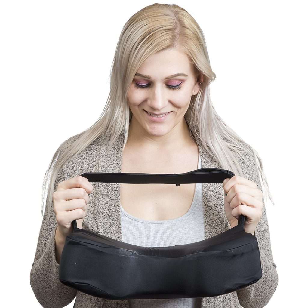 Knidos Travel Pillow for Restful Sleep on an Airplane,Unique Design for Maximum Head Both Side Support, Adjustable Buckle System,%100 Memory Foam,Easy to Carry Bag to Save Space and MicroClimate Cover