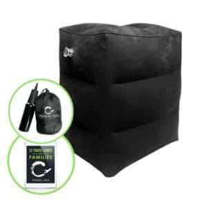 Leg Rest Pillow - Best Inflatable Travel Foot Rest For Airplane - Great Travel Leg Rest Pillow For Kids & Adults + FREE Pump & FREE Carrying Bag