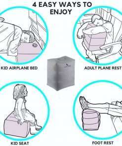 New Inflatable Travel Foot Leg Rest Pillow for Air Travel and Kid/Toddler Bed to Lay Down or Sleeping During on Long Flights Air Plane 1st Class,Footrest Bed Pillow for Kids in Cars.Buses.Grey.Loloki