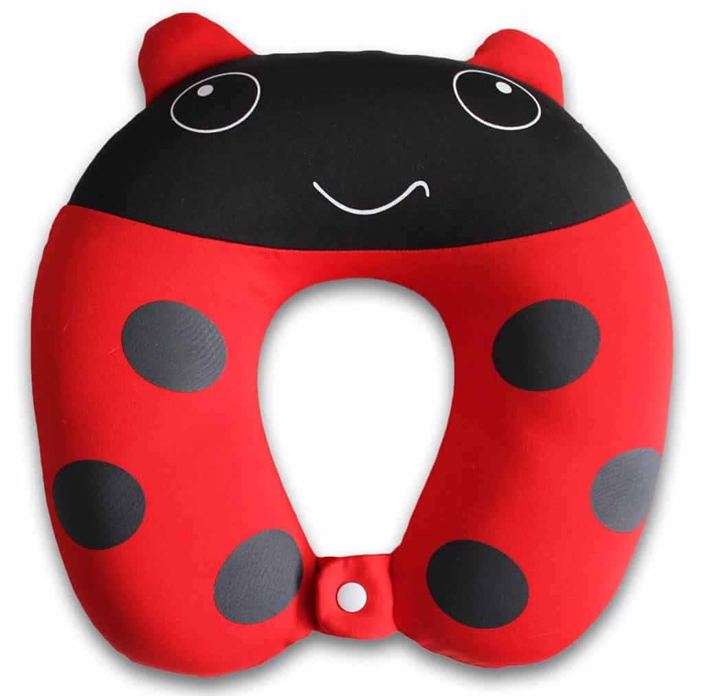 Nido Nest Kids Travel Neck Pillow – Best for Long Flights, Road Trips or Gifts For Children – U-Shaped Pillows Sized Best for Toddler, Preschool, Kindergarten, Elementary Children – LADYBUG