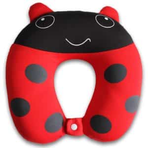 Nido Nest Kids Travel Neck Pillow - Best for Long Flights, Road Trips or Gifts For Children - U-Shaped Pillows Sized Best for Toddler, Preschool, Kindergarten, Elementary Children - LADYBUG