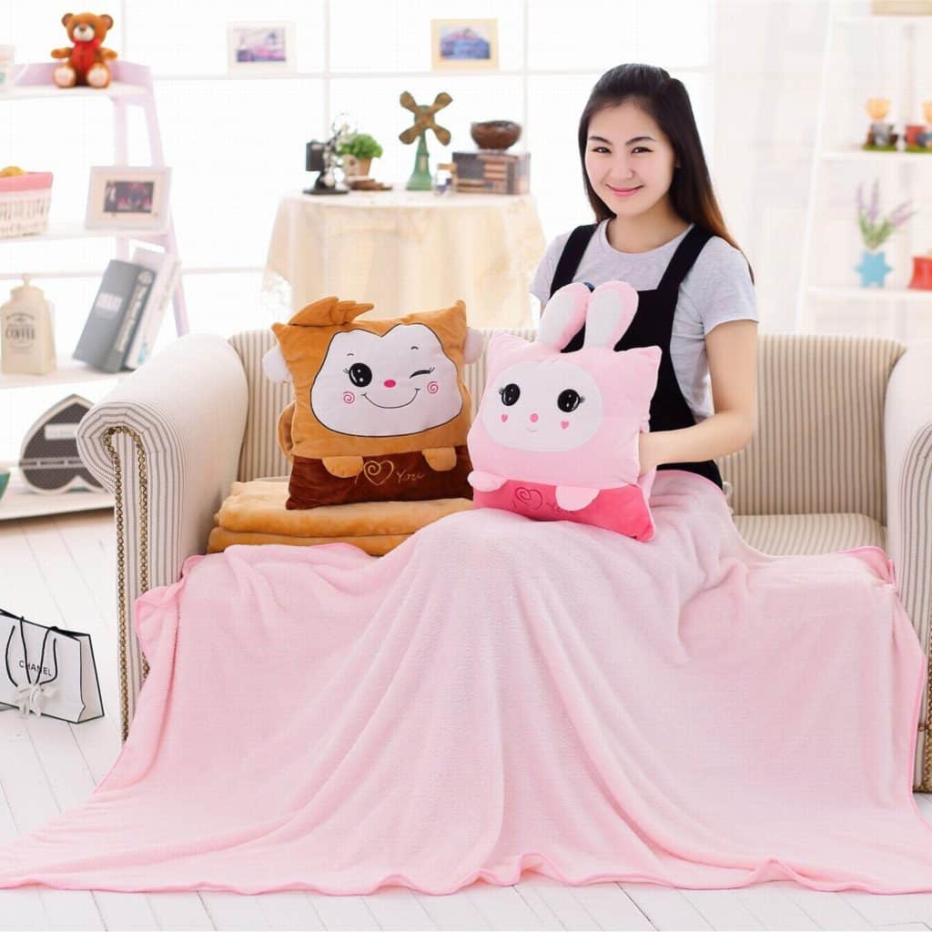 Pillow Blanket Kids Pets Travel Pillow Blanket 2 in 1 Warm Hands Throw Pillows Pillow For Sleeping Pillow Cushion For Sofa Bed Pillow Cushion Set For Home Office Car Air Conditioned Room Nap Time