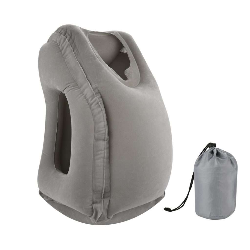 Simptech Inflatable Travel Pillow, Ergonomic and Portable Head Neck Rest Pillow,Patented Design for Airplanes, Cars, Buses, Trains, Office Napping, Outdoor Camping