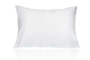 Toddler Travel Kids Pillowcase Set of 2 Pack Travel Pillowcase White Solid Baby Kids Pillow Case 100% Satin Polyester Silk 400 Thread Count (White Solid, 14'' x 20'')