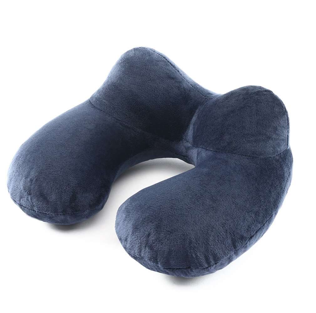 Travel Pillow, FMAB 2PCS Inflatable Neck Pillow with Ear Plugs, Eye Mask, Drawstring Bag and Soft Velvet Neck Support