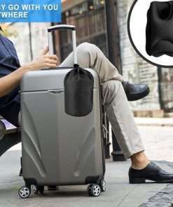 Travel Pillow, Portable Head Neck Rest Inflatable Pillow from HOMCA, Design for Airplanes, Cars, Buses, Trains, Office Napping, Camping - Includes FREE Eye Mask (Black)