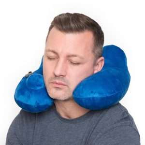 Travel pillow inflatable neck support pillows for airplanes | The best airplane blow up traveling accessories | The perfect airline flight air compact sleeping pilow | Relax your head