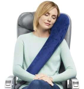 Travelrest Premium Travel Pillow/Neck Pillow - Plush Washable Cover - LEAN Into It - Best Pillow For Airplanes, Autos, Trains, Buses, Office Napping (Rolls Up Small)