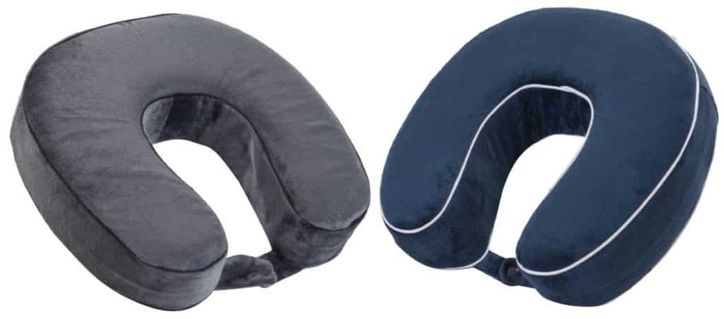 World’s Best Cushion-Soft Memory Foam Neck Pillows Variety Pack, Charcoal and Navy