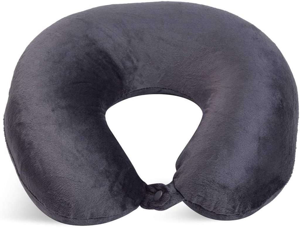 World’s Best Feather Soft Microfiber Neck Pillow, Charcoal