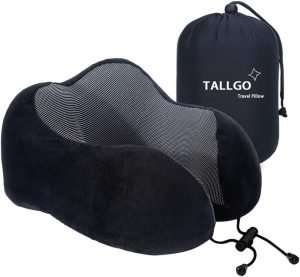 Traveal Pillow, Best Memory Foam Neck Pillow Head Support Soft Pillow for Sleeping Rest, Airplane Car & Home Use (Black)
