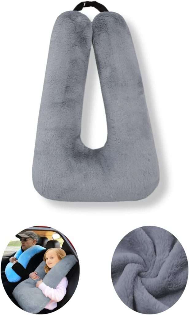 FHSGGP Travel Pillow Travel Pillow Cushion for The Back seat of a car Car Pillow for Kids A Sleeping Artifact Suitable for Long-Distance Travel of Adults and Children Travel Pillow for Kids Grey