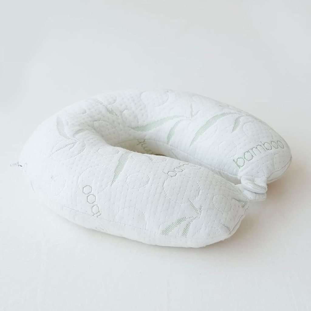 Sacred Thread Travel Pillow – Head and Neck Support Pillow for Traveling, Great for Airplanes, Cars, Buses, and Trains – U-Shaped Headrest Pillow – Long Lasting Foam and Cooling Bamboo Cover