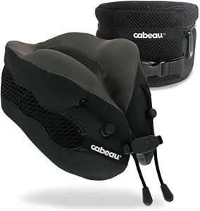 Cabeau Evolution Cool Travel Neck Pillow Cooling Airflow Vents, Memory Foam Neck Support, and Adjustable Clasp - Comfort On-The-Go with Carrying Case
