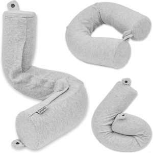 Dot&Dot Twist Memory Foam Travel Pillow for Neck, Chin, Lumbar and Leg Support