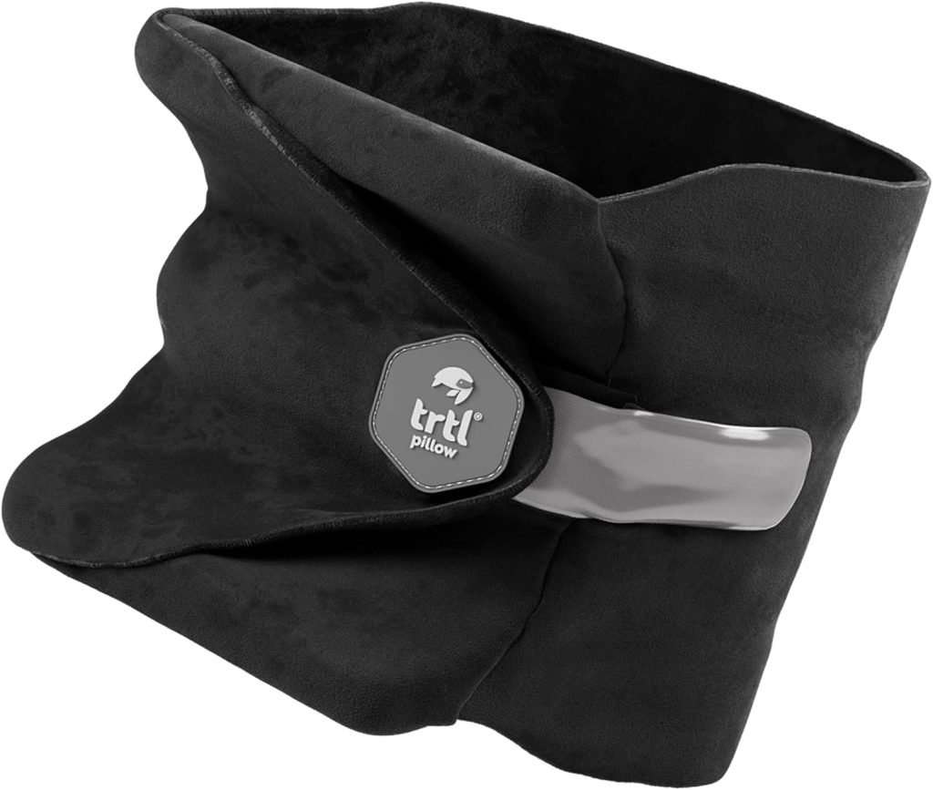trtl Travel Pillow for Neck Support- Super Soft Neck Pillow with Shoulder Support and Cozy Cushioning Lightweight and Easy to Carry – Machine Washable – Black