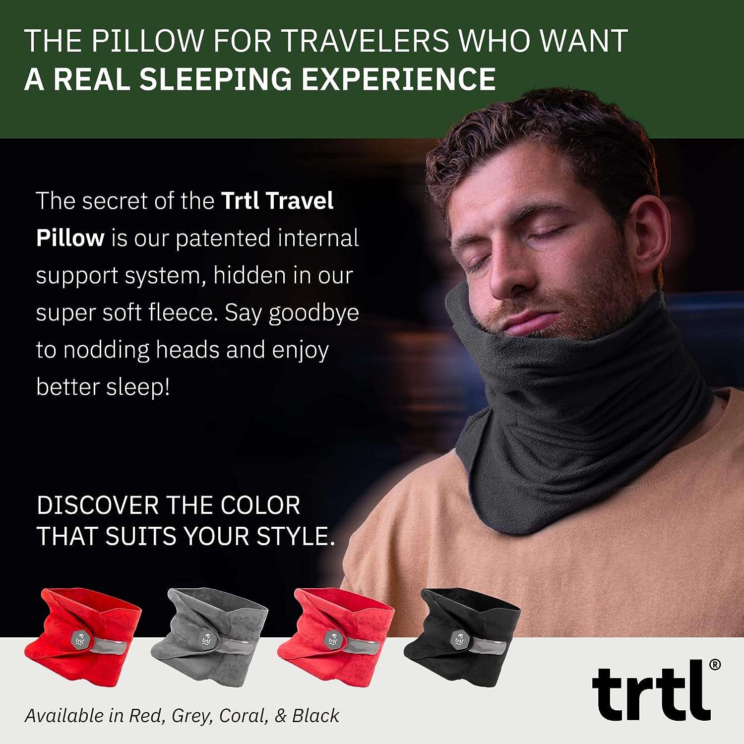 trtl Travel Pillow for Neck Support- Super Soft Neck Pillow with Shoulder Support and Cozy Cushioning Lightweight and Easy to Carry - Machine Washable 3