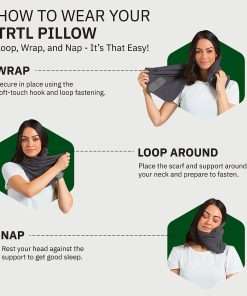 trtl Travel Pillow for Neck Support- Super Soft Neck Pillow with Shoulder Support and Cozy Cushioning Lightweight and Easy to Carry - Machine Washable 5
