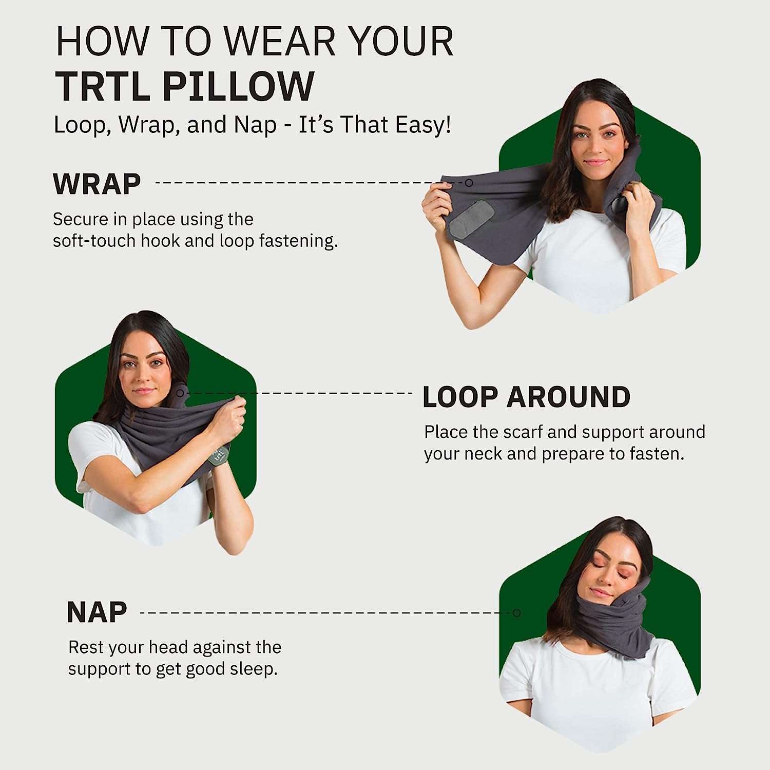 trtl Travel Pillow for Neck Support- Super Soft Neck Pillow with Shoulder Support and Cozy Cushioning Lightweight and Easy to Carry - Machine Washable 5