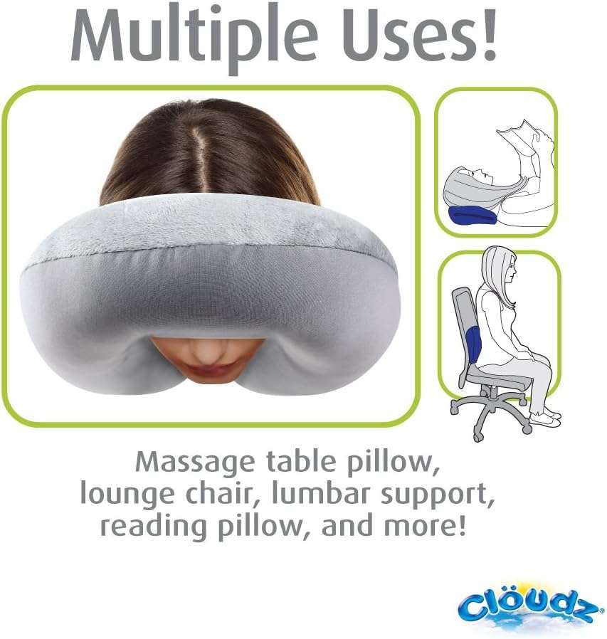 Cloudz Microbead Travel Neck Pillow,Polyester & Polyester Blend - Blue - 5