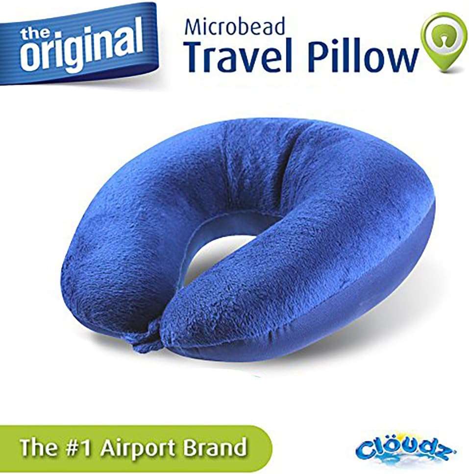 Cloudz Microbead Travel Neck Pillow,Polyester & Polyester Blend - Blue - 7