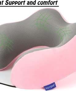 GOTDYA Travel Pillow,Travel Neck Pillows for Sleeping,100% Pure Memory Foam Soft Comfort & Support Pillow for Airplane - 5