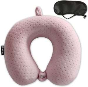 Gosider Neck Pillows for Sleeping Travel Pink Travel Pillow Comfortable U Shape Memory Foam Pillows Neck and Head Support Portable Travel Neck Pillow Suitable for Planes, Trains - 1