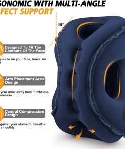 Inflatable Travel Pillow,Multifunction Travel Neck Pillow for Airplane to Avoid Neck and Shoulder Pain,Support Head,Neck,Used for Sleeping Rest, Airplane and Home Use,with Eye Mask - 2