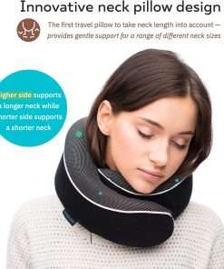 Proglobe Orthopedic Neck Pillow Travel Neck Pillows for Airplanes, Memory Foam Kit, Updated Resting Material, Airplane Travel Set with 3D Contoured Eye Masks, Earplugs, and Luxury Mesh Bag - 3