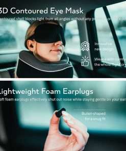 Proglobe Orthopedic Neck Pillow Travel Neck Pillows for Airplanes, Memory Foam Kit, Updated Resting Material, Airplane Travel Set with 3D Contoured Eye Masks, Earplugs, and Luxury Mesh Bag - 5