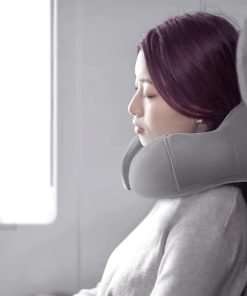 YIRFEIKRER Travel Pillow, Best Memory Foam Neck Pillow and Head Support Soft Pillow with Side Storage Bags, for Sleep Rest, Airplane, Car, Family and Travel Use（Dark Grey） - 6