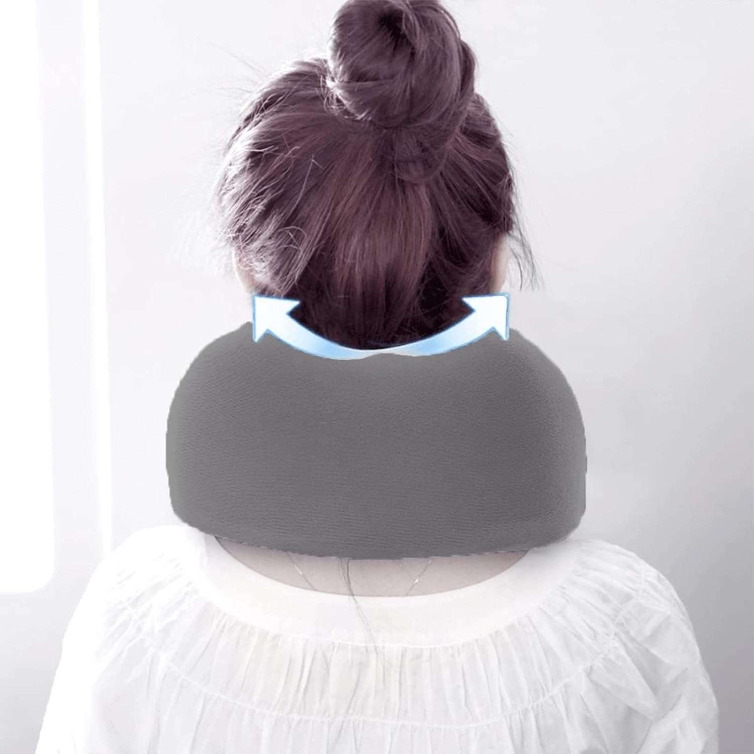 YIRFEIKRER Travel Pillow, Best Memory Foam Neck Pillow and Head Support Soft Pillow with Side Storage Bags, for Sleep Rest, Airplane, Car, Family and Travel Use（Dark Grey） - 7