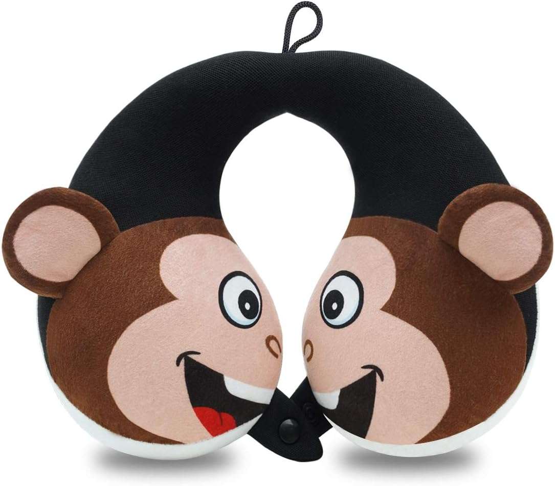 COOLBEBE Kids Travel Neck Pillow, Remarkable Head Chin Neck Support U-Shaped Animal Pillows for Child, Toddlers - Airplane Pillow Road Trip Essentials - 1