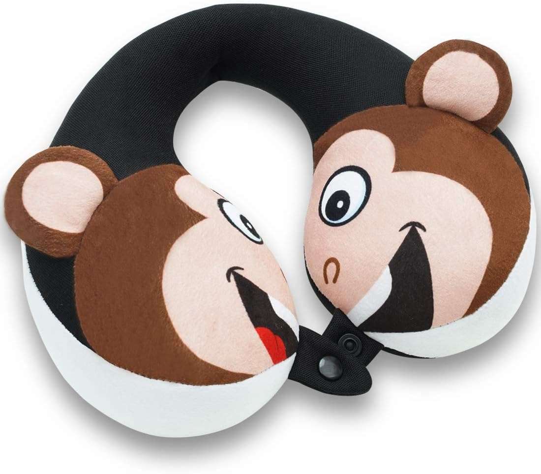 COOLBEBE Kids Travel Neck Pillow, Remarkable Head Chin Neck Support U-Shaped Animal Pillows for Child, Toddlers - Airplane Pillow Road Trip Essentials - 4